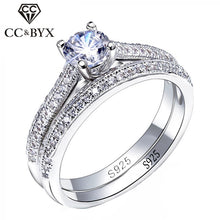 Load image into Gallery viewer, CC&amp;BYX Sterling Silver Cubic Zirconia Stackable Cocktail/Engagement Ring for Women
