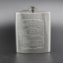 Load image into Gallery viewer, Jack Daniels Stainless Steel Hip Flask with Shot Glasses
