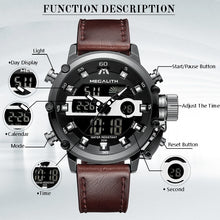 Load image into Gallery viewer, MEGALITH Multi-function Waterproof Sports Watch for Men with Luminous Dual Display
