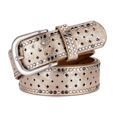 Load image into Gallery viewer, GFOHUO   Trendy Hollow Riveted Leather Belt for Women
