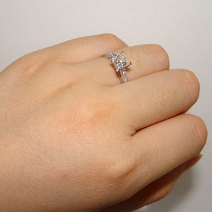 CC&BYX  1.2CT S925 Sterling Silver & AAA Cubic Zirconia Cocktail/Engagement Ring