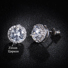Load image into Gallery viewer, Classic Round AAA Cubic Zirconia Stud Earrings - Several Colored Stones

