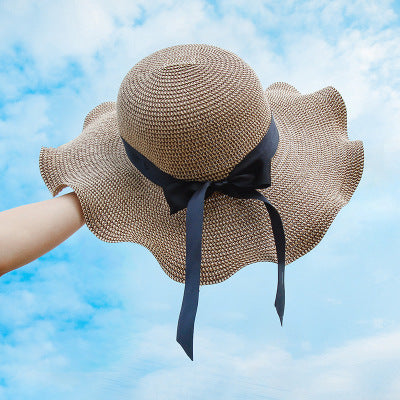Wide Floppy Foldable Natural Fiber Woven Summer Sun Hat for Women