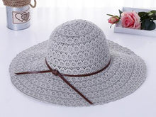 Load image into Gallery viewer, Fold-able Large Brim Straw Summer Beach Hat for Women
