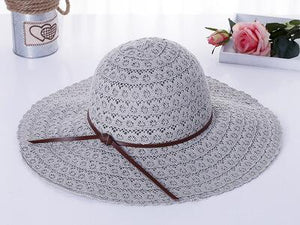 Fold-able Large Brim Straw Summer Beach Hat for Women