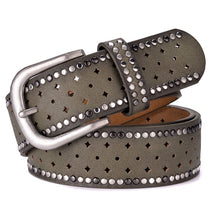 Load image into Gallery viewer, GFOHUO   Trendy Hollow Riveted Leather Belt for Women
