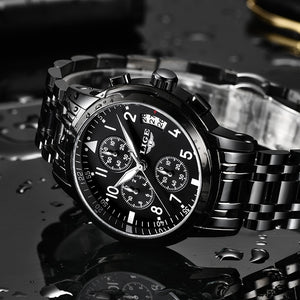 LIGE Men's Luxury Watch - Casual or  Business Quartz Waterproof Sport Watch
