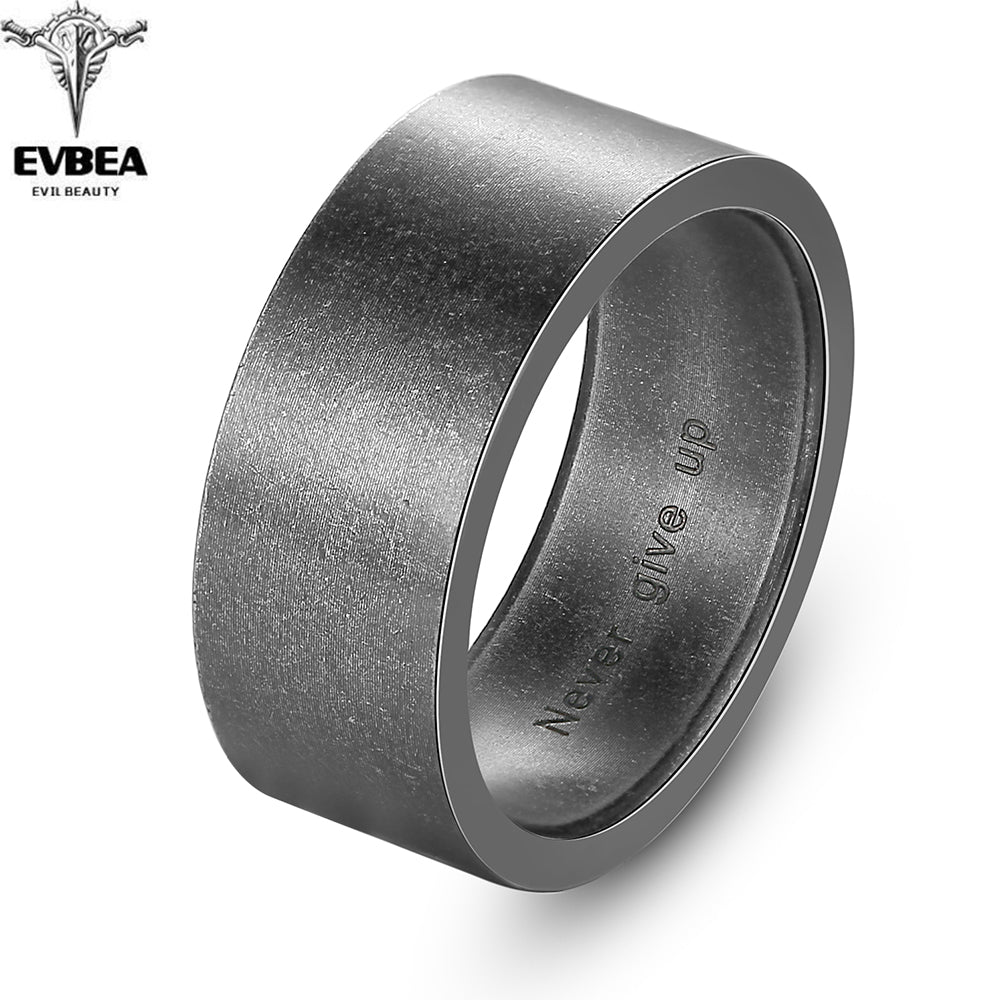 EVBEA Antique Titanium Steel Viking Ring for Men