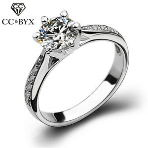 CC&BYX  1.25CT 925 Sterling Silver Cubic Zirconia Cocktail/Engagement Ring