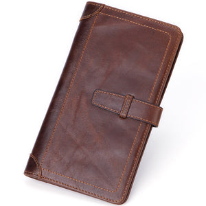 Genuine Leather Men's Long Wallet