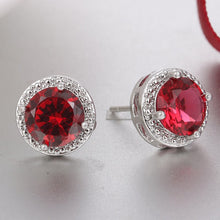 Load image into Gallery viewer, Classic Round AAA Cubic Zirconia Stud Earrings - Several Colored Stones
