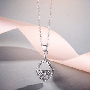 EUDORA Sterling Silver Celtic Knot Pendant Necklace for Women