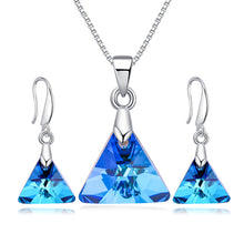 Load image into Gallery viewer, BAFFIN   Swarovski Crystal Triangle Pendant Necklace &amp; Earring Jewelry Set
