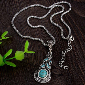 Bohemian Style Natural Stone Pendant Necklace for Women