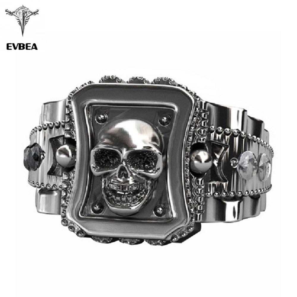 EVBEA Gothic Skull Bikers Ring for Men