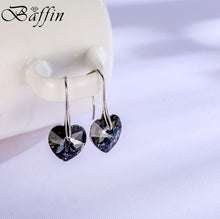 Load image into Gallery viewer, BAFFIN    Swarovski Crystal Hanging Hearts Earrings
