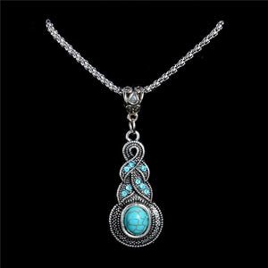 Bohemian Style Natural Stone Pendant Necklace for Women
