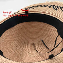 Load image into Gallery viewer, Women&#39;s Handmade Woven Wide Brim Summer Sun Hat with Black Ribbon
