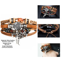 Load image into Gallery viewer, 17KM Retro Style Leather Unisex Charm Bracelets - Multiple Designs to Choose
