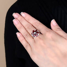 Load image into Gallery viewer, 5.05Ct Sterling Silver Natural Red Garnet Gemstone Cocktail Ring

