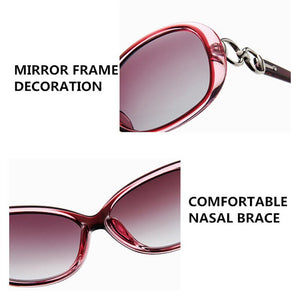 FENCHI  Women's Large Oval Frame Polarized Designer Sunglasses