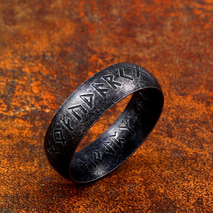 J-BEIER Steel Norse Viking Rune Ring for Men