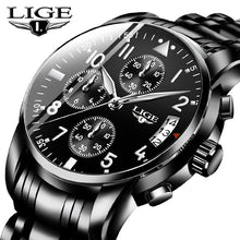 Load image into Gallery viewer, LIGE Men&#39;s Luxury Watch - Casual or  Business Quartz Waterproof Sport Watch
