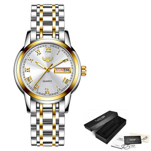 DDesigner Stainless Steel Waterproof Watch with Day/Date
