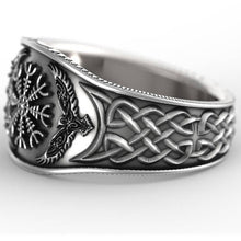 Load image into Gallery viewer, NORDIC Sterling Silver Viking/Nordic Warrior Compass Ring
