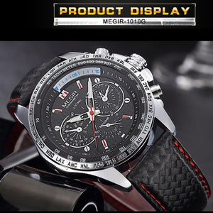 MEGIR Designer Military Style Quartz Watch with Luminous Dial