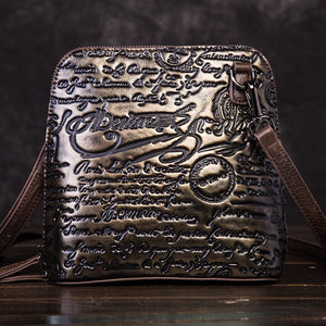 Handmade Genuine Leather Women's Embossed Cross-body Bag