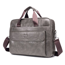 Load image into Gallery viewer, BULLCAPTAIN  Men&#39;s Genuine Leather Laptop Bag Briefcase Messenger Bag

