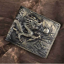 Load image into Gallery viewer, BAOERSEN  Genuine Leather Chinese Style Dragon Pattern Wallet Card Holder
