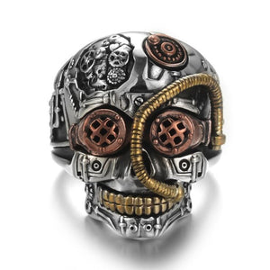 BIO-FREAK  Stainless Steel Steampunk Skull Ring