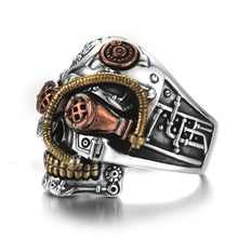 Load image into Gallery viewer, BIO-FREAK  Stainless Steel Steampunk Skull Ring
