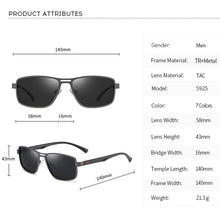 Load image into Gallery viewer, NO.ONEPAUL   Polarized Square Metal Frame Driving Sport Sunglasses with UV400 Protection
