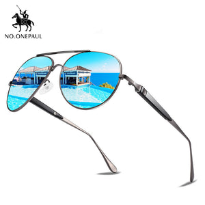 NO.ONEPAUL  Men's Polarized Square Metal Frame Driving Sunglasses with UV400 protection