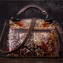 Load image into Gallery viewer, Handmade Genuine Leather Embossed Women&#39;s Cross-body Handbag
