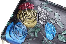 Load image into Gallery viewer, BAOERSEN  Retro Women&#39;s Genuine Leather Rose Pattern Clutch Wallet

