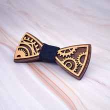 Load image into Gallery viewer, Unique Carved Wood Bow Tie &amp; Cuff Link Set for Men
