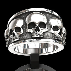 BIO-FREAK  Zink Alloy Punk Skull Comfort Fit Ring