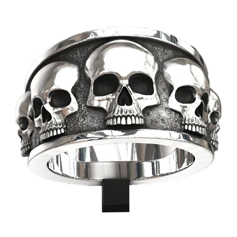 BIO-FREAK  Zink Alloy Punk Skull Comfort Fit Ring