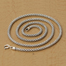 Load image into Gallery viewer, Thai Style 925 Silver 3mm Corn Link Necklace for Men or Women

