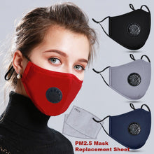 Load image into Gallery viewer, Reusable Face Mask with PM 2.5 Filtration and Replacement Actived Charcoal Filters
