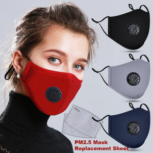 Reusable Face Mask with PM 2.5 Filtration and Replacement Actived Charcoal Filters