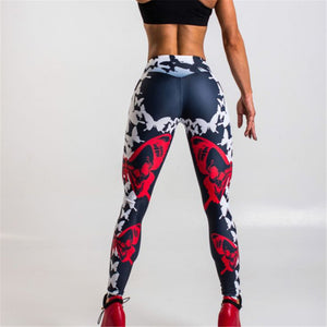 QICKITOUT  Women's Fitness Workout Activewear Leggings with Butterfly Print