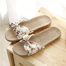 Load image into Gallery viewer, SUI-HYUNG   Flax Beach Summer Sandals with Floral Print - Variety Colors
