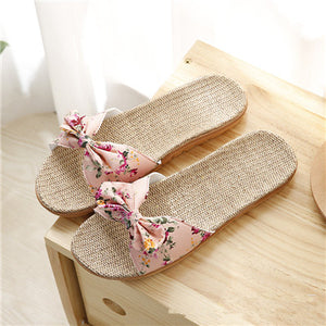 SUI-HYUNG   Flax Beach Summer Sandals with Floral Print - Variety Colors