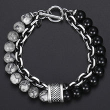 Load image into Gallery viewer, TRENDSMAX Natural Stone Bead &amp; Stainless Steel Designer Bracelet for Men
