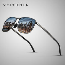 Load image into Gallery viewer, VEITHDIA Men&#39;s Designer Alloy Frame Polarized Mirrored Sunglasses

